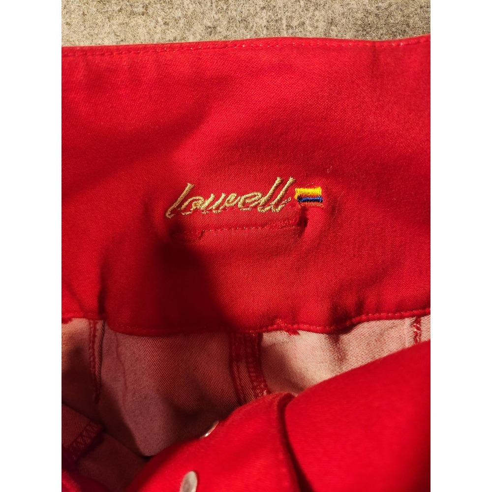 Lowell Jeans Skinny‎ Womens 10 Red High Rise Lift Distressed Rhinestone Cut Outs - Picture 3 of 4